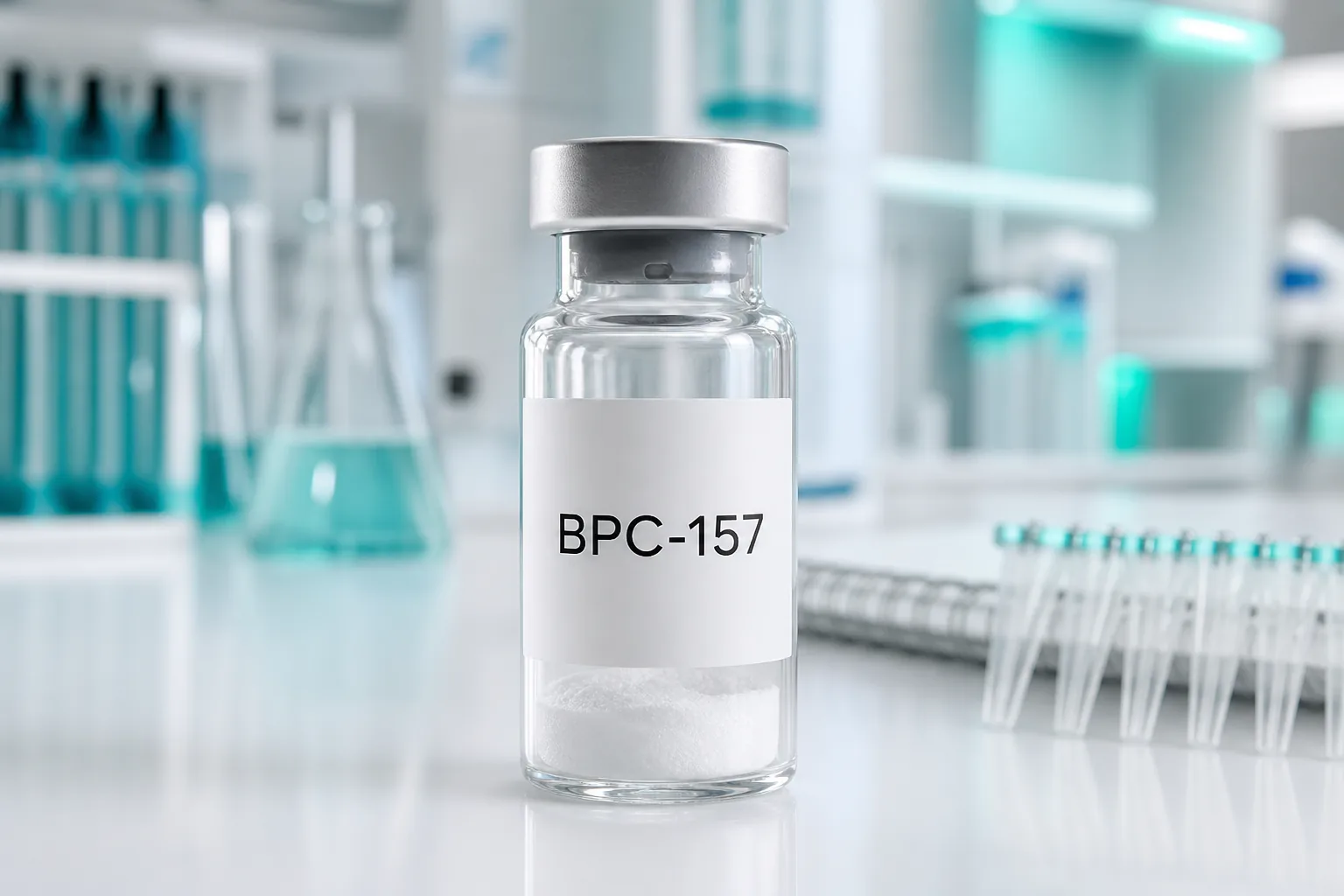 Scientist comparing BPC-157 and TB-500 research vials in a laboratory