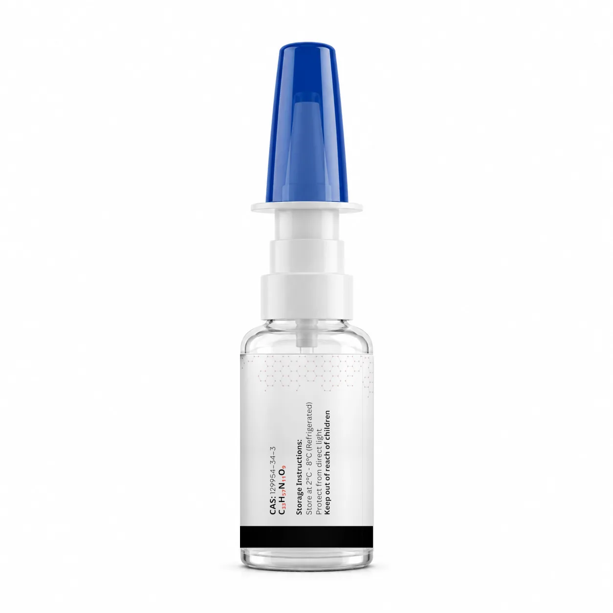 Buy Selank nasal spray online, 10mg research bottle (side)